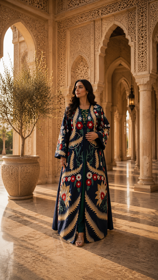 Multi Black Jacket Kaftan